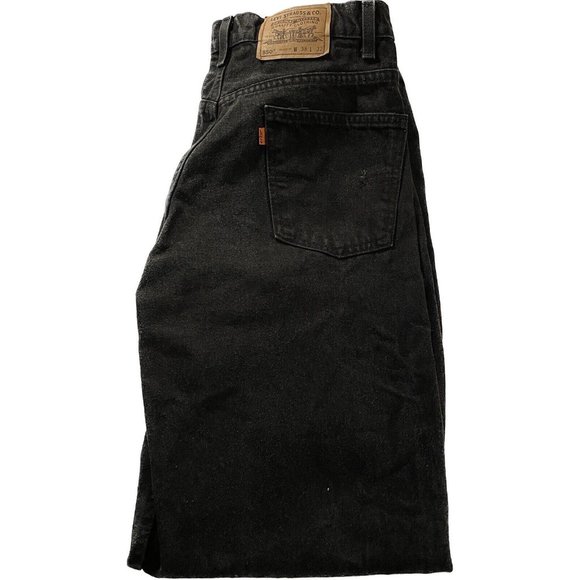 Vintage Levis 550 Jeans Mens 38x32 Black Orange Tab Made In USA 1997 - Picture 1 of 16